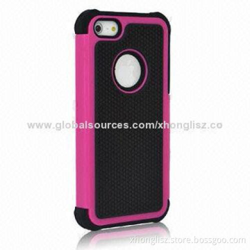 Silicone/TPU/PC Mobile Phone Case for iPhone 5/5S, Candy Colors, OEM Orders Welcomed